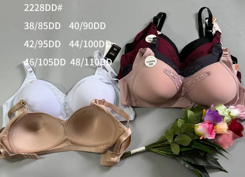 Biustonosze damskie Roz D, 1 kolor Paczka 6 szt